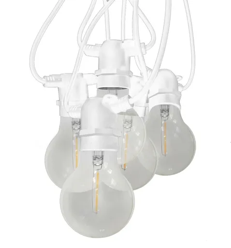 CENTURY LED FIESTA Světelný řetěz BÍLÝ s 10 LED žárovkami ČIRÉ 6W E27 200Lm IP44