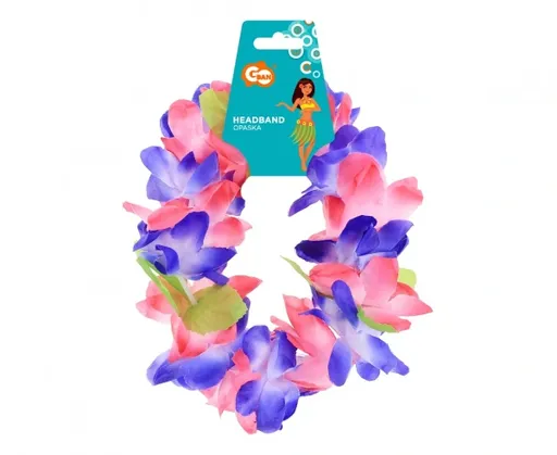Godan Havajská květovaná čelenka - fialovo/růžová