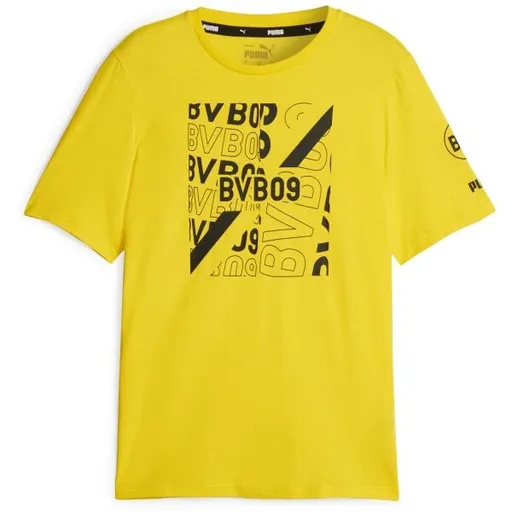 Puma BVB FOOTBALLCORE GRAPHIC TEE Pánské tričko, žlutá, velikost