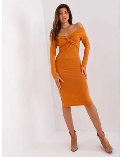 Dámské šaty z bavlny BRITA světle oranžové