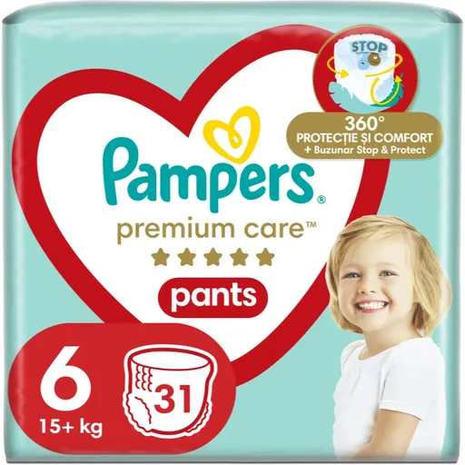 Pampers Premium Care Pants Size 6 jednorázové plenkové kalhotky 13 - 19 kg 31 ks