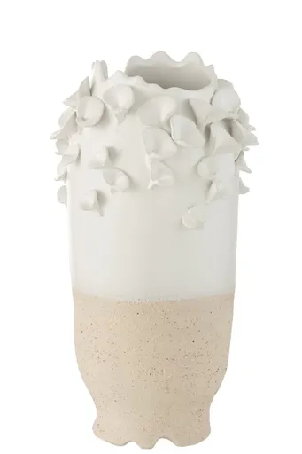 Keramická váza s květy sasanky Anemone - Ø23*46 cm J-Line by Jolipa