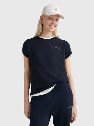 Tommy Hilfiger dámské tmavě modré tričko WW0WW37877 XS