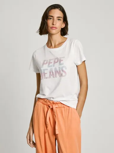 Pepe Jeans dámské bílé tričko PL506059800 XS
