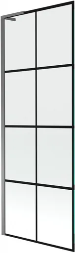 MEXEN/S Next L vanová zástěna FIX 70 x 150, černá vzor, grafit metal 895-070-000-03-77-95