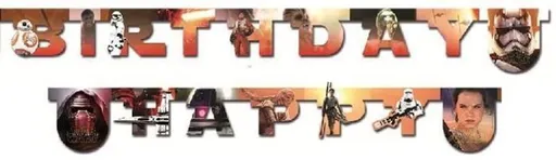 Banner - girlanda Star Wars Hvězdné války -- HAPPY Birthday - narozeniny - 210 cm - GoDan