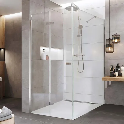 Mereo Sprchový kout, Novea, obdélník, zalamovací, 100x120 cm, chrom ALU, sklo Čiré, dveře levé a pevný díl CK14833ZL