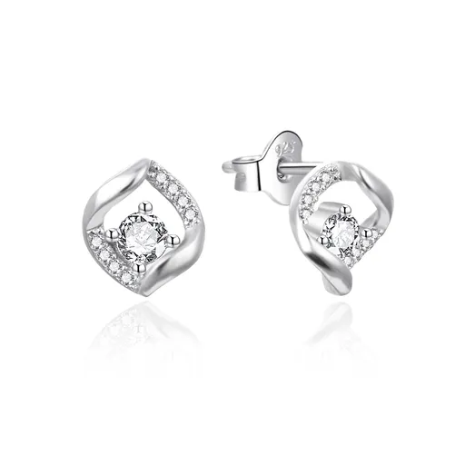 Agato Elegantní stříbrné pecky se zirkony AGT-E237PW