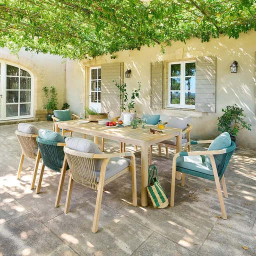 DEOKORK Luxusní jídelní sestava z akácie BRIGHTON 1+8