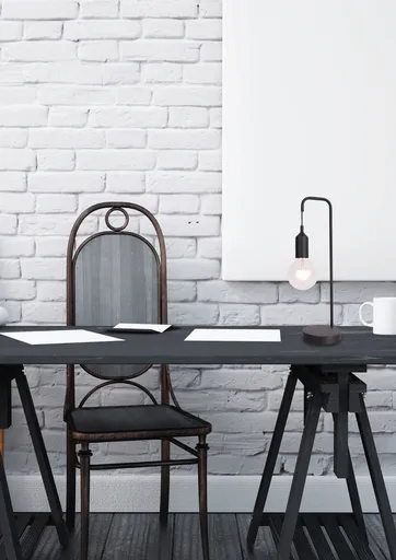 Černá kovová stolní lampa Laren Ledea