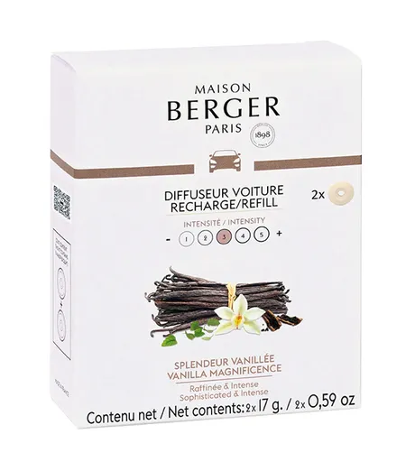 Maison Berger Paris Náhradní náplň do difuzéru do auta Vanilla Magnificence (Car Diffuser Recharge/Refill) 2 ks
