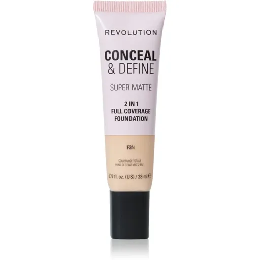 Makeup Revolution Conceal & Define matující make-up odstín F3N 23 ml
