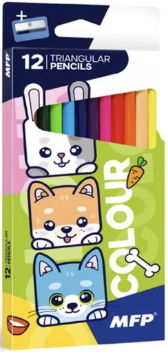 Pastelky MFP 12 ks triangular s ořezávátkem COLOUR