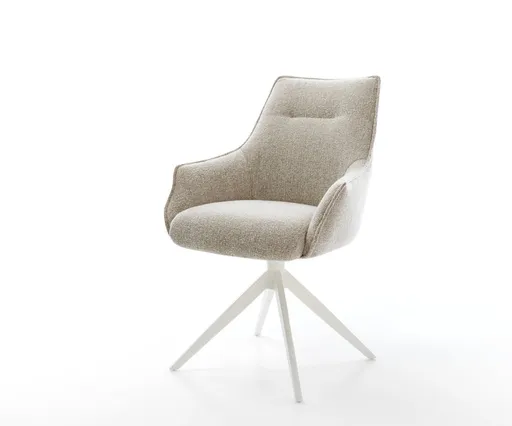 Jídelní židle Alja-Flex s područkami látka Měkký béžová křížová