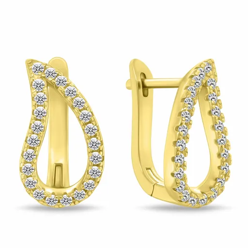 Brilio Silver Pozlacené náušnice Kapka se zirkony EA1096Y