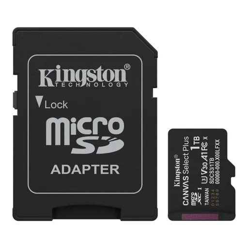 Kingston MicroSDXC karta 1TB Canvas Select Plus, U3, V30, A1, SD Adaptér