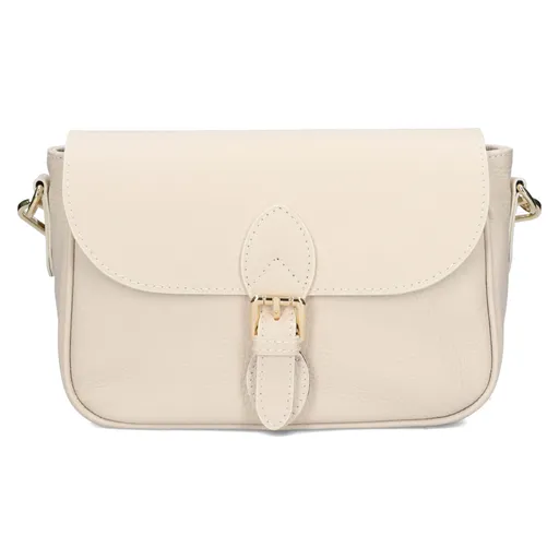 Dámská kožená crossbody kabelka Italia Melanis - krémová