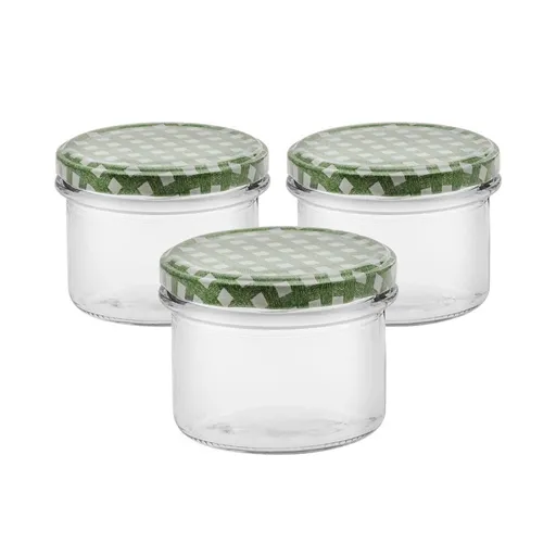 3dílná sada zavařovacích sklenic s víčkem, 235 ml