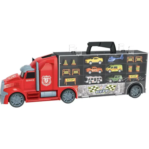 1:16 Tahač s auty a vrtulníkem 55 cm