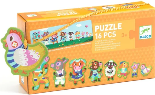 Puzzle Big and small on the farm - 16 pcs