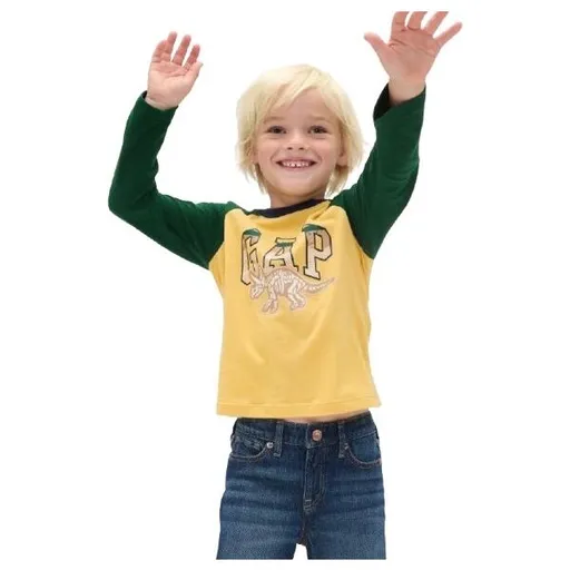 GAP V-FRCH LS LOGO RAGLAN T Dětské tričko, žlutá, velikost 5Y