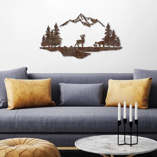 Dekorativní kovový doplněk na zeď Rusty Landscape 1