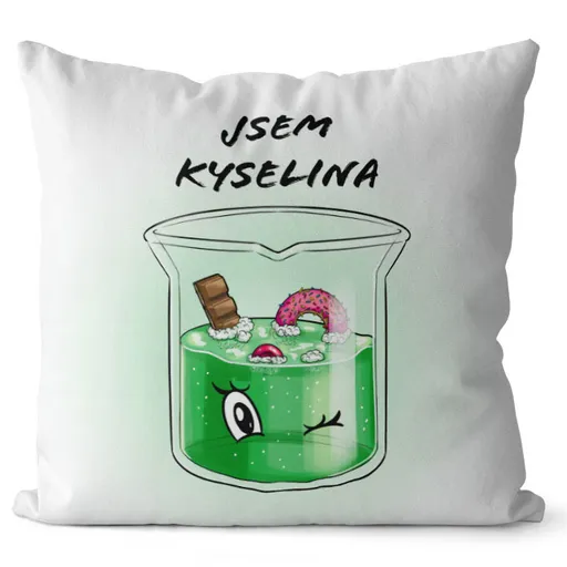 Polštář Jsem kyselina (Velikost: 55 x 55 cm)