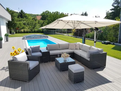 DEOKORK Ratanová variabilní sestava SEVILLA  pro 8 osob (antracit)