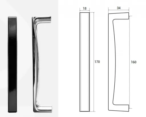 BESCO Madlo OXA, OXA LONG BLACK/WHITE Barva Bílá, Rozměr A 17 VANOXAW