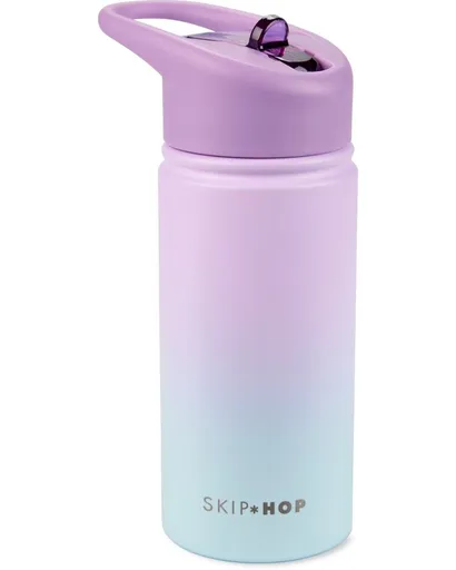 SKIP HOP Láhev s brčkem nerezová Wander - ombré purple, 450ml