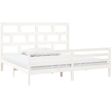 Rám postele bílý masivní borovice 200 × 200 cm, 3101304 (3101304)