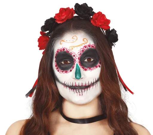 Guirca Červeno-černá čelenka růže