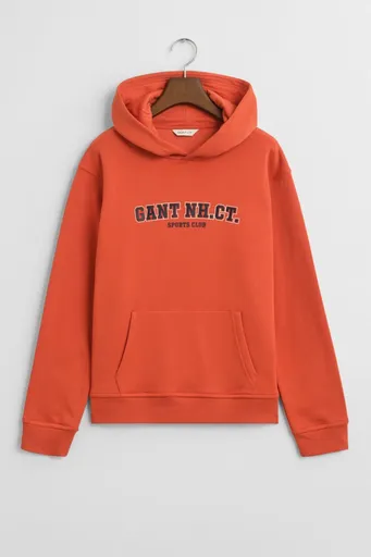 MIKINA GANT GRAPHIC SWEATSHIRT HOODIE DEEP ORANGE