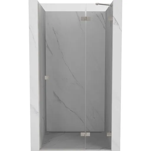 MEXEN/S Lunar L sprchové dveře křídlové pravé 75, transparent, nikl kartáčovaný 834L-075-000-97-00-P