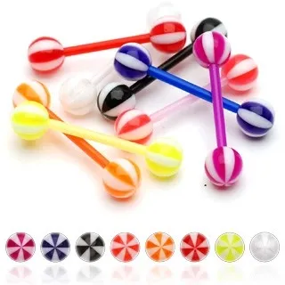 Piercing do jazyka plážový míček - Barva piercing: Černá