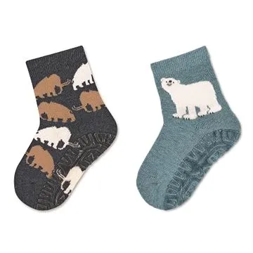 Sterntaler ABS protiskluzové chodidlo AIR, 2 páry modré, lední medvěd 8132120, 20 (4055579304444)