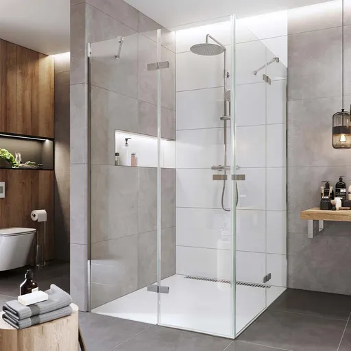 Mereo Sprchový kout, Novea, čtverec, pantový, 120x120 cm, chrom ALU, sklo Čiré CK10417ZVR