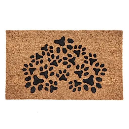 Hnědá kokosová rohožka se vzorem - 75*45*1 cm MC248