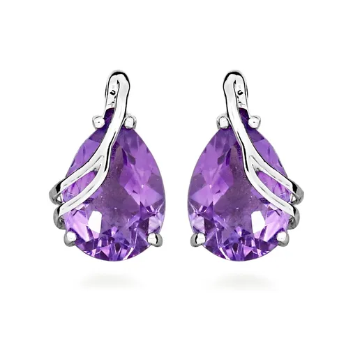 Silver Cat Úchvatné stříbrné náušnice s ametystem Colored Stones SC589