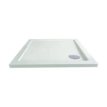 Mereo Čtvercová sprchová vanička, 90x90x4 cm, SMC, bílá, včetně sifonu (CV31NS)