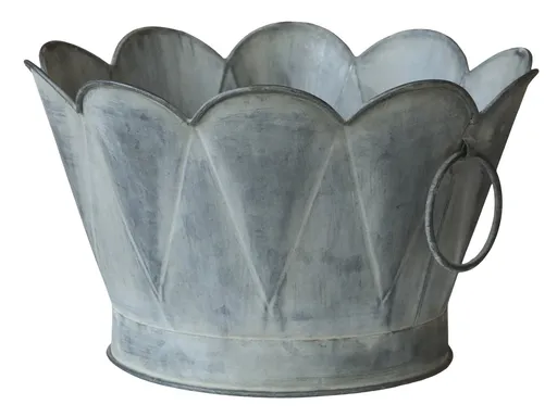 Dekorační plechový antik květináč Arches - Ø 25*15cm Chic Antique