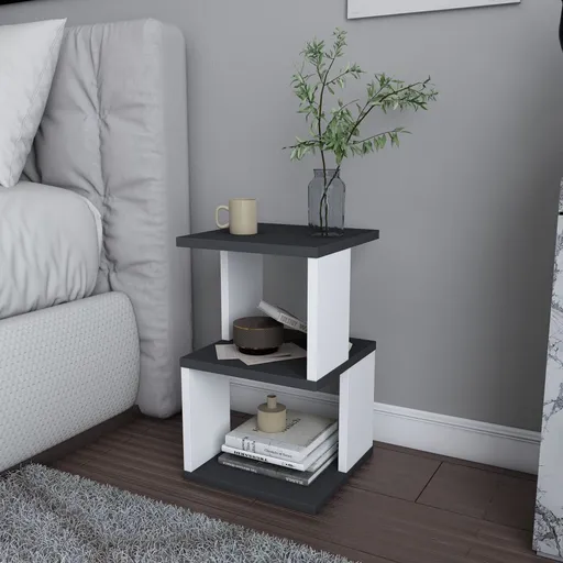 Noční stolek Carter - Anthracite, White