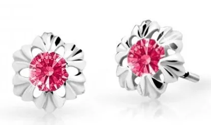 Cutie Jewellery Dětské náušnice z bílého zlata C2213-30-X-2 fuchsiová