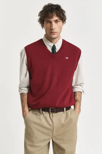 VESTA GANT CLASSIC COTTON VEST PLUMPED RED