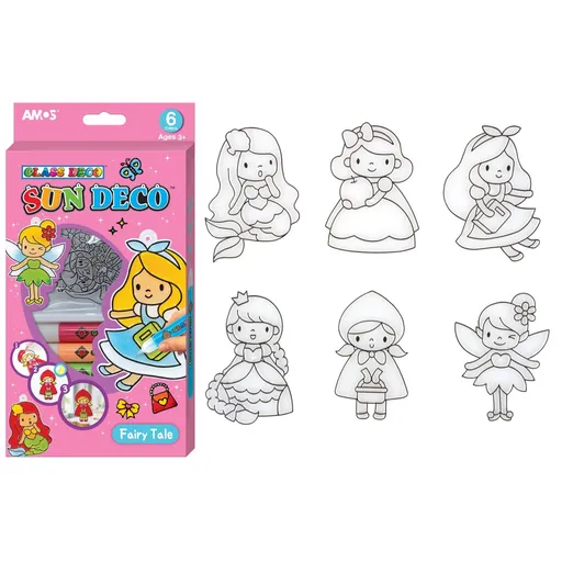 Barvy na sklo sada 6 barev 10,5 ml + 6 sklíček Pohádka