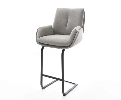 Barová židle Clea-Flex potahová látka Měkký šedá konzolová