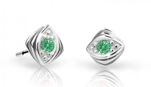 Cutie Jewellery Dětské náušnice z bílého zlata C1897-30-X-2 zelená