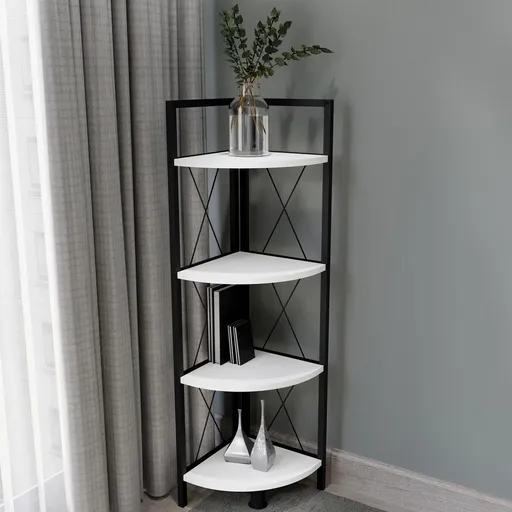 VCM Rohový regál Insasi 4, bílá