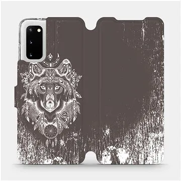 Flipové pouzdro na mobil Samsung Galaxy S20 - V064P Vlk a lapač snů (5903516169108)
