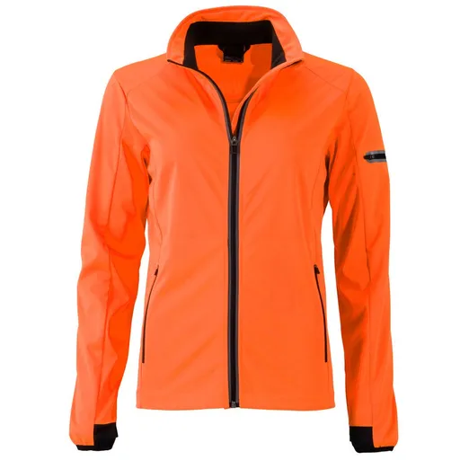James & Nicholson (Daiber) Dámská sportovní softshellová bunda JN1125 - Jasně oranžová / černá | 2XL
